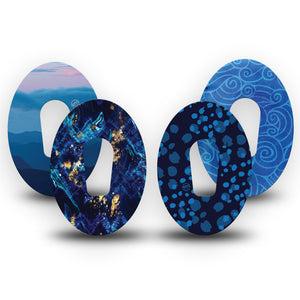 ExpressionMed Deep Currents Variety Pack Dexcom G6 Tape, 4-Pack Tape Variety, Navy Blue Hues, Plaster Continuous Glucose Monitor Design