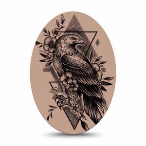 ExpressionMed Hawk Medtronic Guardian Enlite Universal Oval, Single Tape Hawk Body Art, Plaster CGM Design