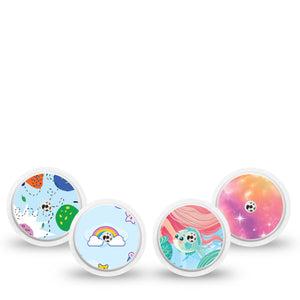 ExpressionMed Mythical Magic Variety Pack Freestyle Libre and Libre 2 Plus Sticker, Abbott Lingo, 4-Pack Sticker Variety Mythical Adventure, Vinyl Graphics Continuous Glucose Monitor Design