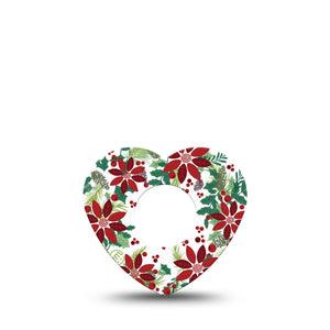 ExpressionMed Christmas Wreath Infusion Set Heart Shape Tape 5-Pack Tape Winter Joyful Foliage, Adhesive Tape Continuous Glucose Monitor Design