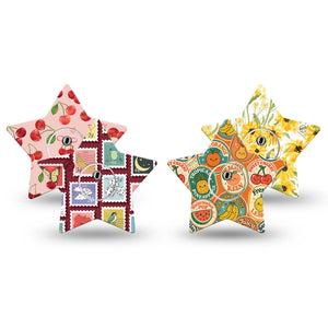 ExpressionMed Sweet Stickers Freestyle Libre 3 and Libre 3 Plus Star, tape and sticker  Warm tone prints Overlay Tape for CGM