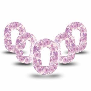 ExpressionMed Purple Daisy Dexcom G6 Mini Tape, 5-Pack Tape Lilac Tranquility Blooms, Adhesive Tape CGM Design