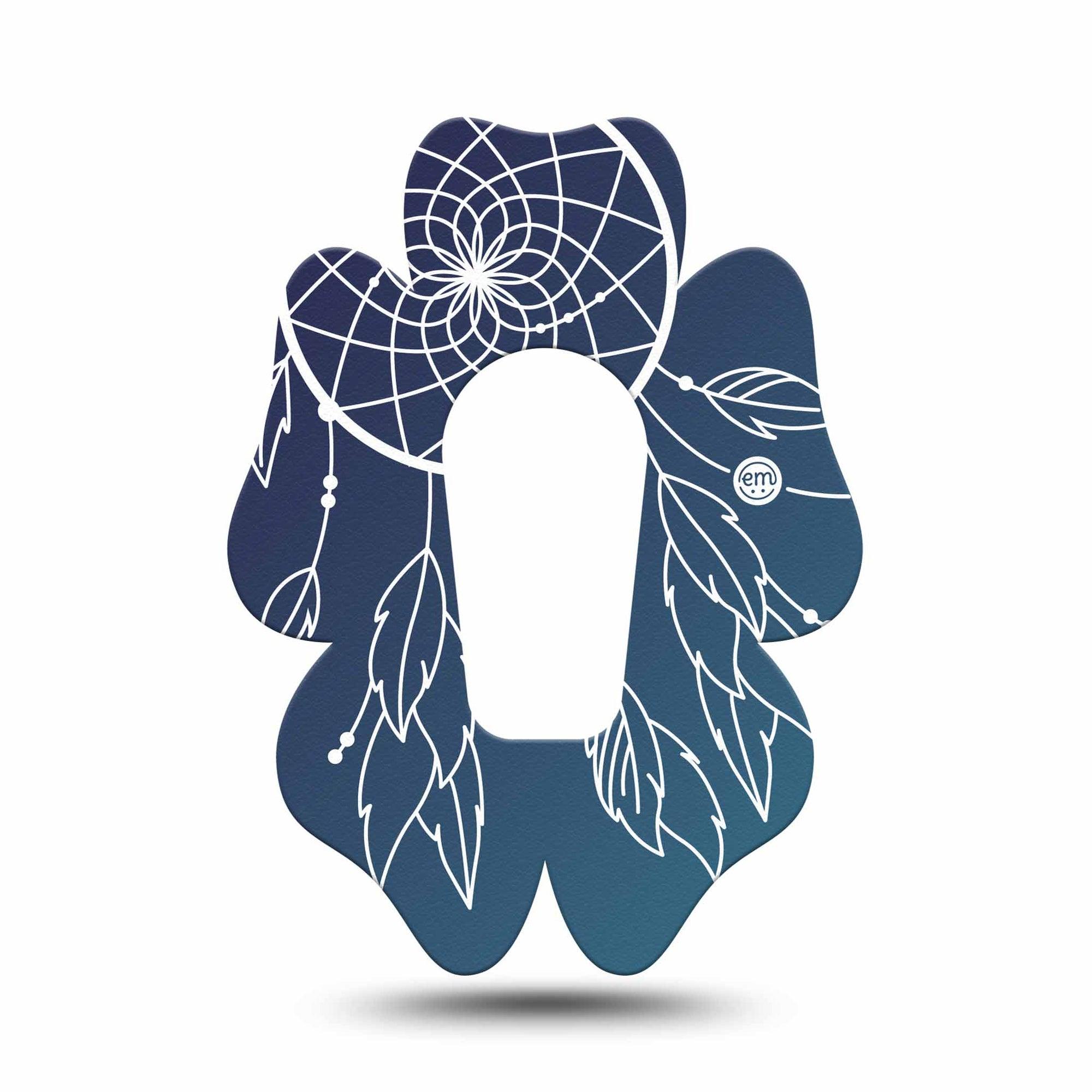 ExpressionMed Blue Dreamcatcher Dexcom G6 Flower Shape Tape Single Tape Serene Catcher Adhesive Patch Continuous Glucose Monitor Design