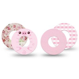 ExpressionMed Powder Pink Variety Pack Freestyle Libre and Libre 2 Plus Tape, Abbott Lingo, 4-Pack Tape Variety, Pastel Pink Colors, Fixing Ring Tape Continuous Glucose Monitor Design