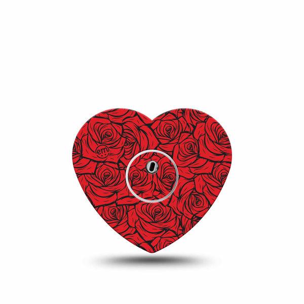 ExpressionMed Roses Freestyle Libre 3 and Libre 3 Plus Heart, Single Tape and Single Sticker classic tattoo roses Patch for CGM