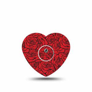ExpressionMed Roses Freestyle Libre 3 and Libre 3 Plus Heart, Single Tape and Single Sticker classic tattoo roses Patch for CGM