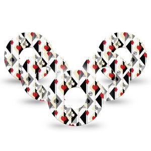 ExpressionMed Playing Cards Infusion Set Tape 10-Pack Tape Card Game Inspired Pattern, Overlay Patch Continuous Glucose Monitor Design