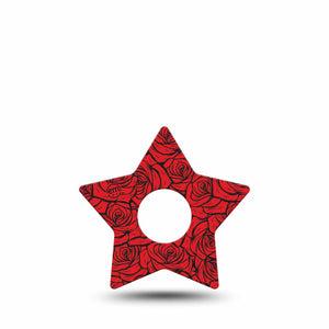 ExpressionMed Roses Freestyle Libre 3 and Libre 3 Plus Star, Single Tape Red roses Best Covers for CGM