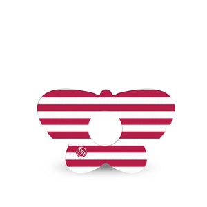 ExpressionMed Red Stripes Freestyle Libre 3 and Libre 3 Plus Butterfly, Single Tape Red stripes Waterproof Adhesive Tape for CGM