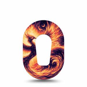 ExpressionMed Rising Phoenix Dexcom G6 Mini Tape, Single Tape Fire Rising Phoenix, Adhesive Tape CGM Design