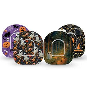 ExpressionMed Halloween Forest Omnipod, tape and sticker  haunted woodland scene Sensor Cover For Insulin Pump