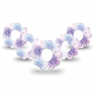 ExpressionMed Wisteria Fade Dexcom G7 and Dexcom Stelo Glucose Biosensor System Flower, 5-Pack Ombre purple floral Vinyl Graphics for Continuous Glucose Monitor