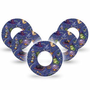 ExpressionMed Wizarding World Freestyle Libre, Libre 2 Plus, and Abbott Lingo, 5-Pack magical world pattern Decorative Patch for Continuous Glucose Monitor
