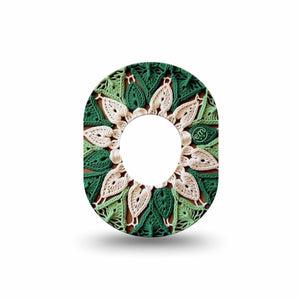 ExpressionMed Knit Monstera Dexcom G7 and Dexcom Stelo Glucose Biosensor System Mini, Single Tape Hand knitted inspired floral Waterproof Plaster for CGM