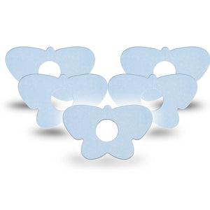 ExpressionMed Light Wash Jeans Freestyle Libre 3 and Libre 3 Plus Butterfly Shape Tape, 5-Pack Tape Solid Blue, Overlay Patch CGM Design
