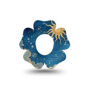 ExpressionMed Mystic Skies Dexcom G7 and Dexcom Stelo Glucose Biosensor System Flower, Single Tape Blue night sky Adhesive Tape for CGM