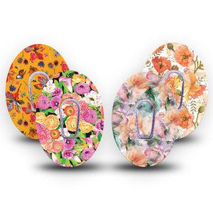 ExpressionMed Sunset Petals Variety Pack Dexcom G6 Sticker and Tape  Gossamer Flower Mix, Vinyl Sticker and Tape Design CGM Design