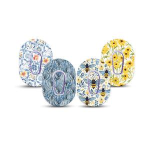 ExpressionMed Sunny Coast Dexcom G6 Mini, tape and sticker  Cute cottagecore patterns Waterproof Adhesive Tape for CGM