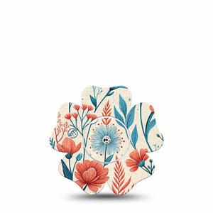 ExpressionMed Desert Wildflower Freestyle Libre, Libre 2 Plus, and Abbott Lingo Flower, Single Tape and Single Sticker Bold desert flower pattern Adhesive Tape for CGM