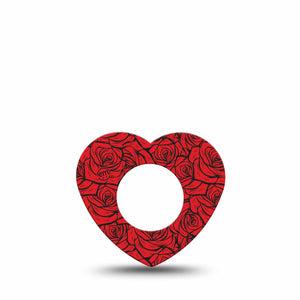 ExpressionMed Roses Freestyle Libre, Libre 2 Plus, and Abbott Lingo Heart, Single Tape Rose bouquet Overlay Tape for CGM