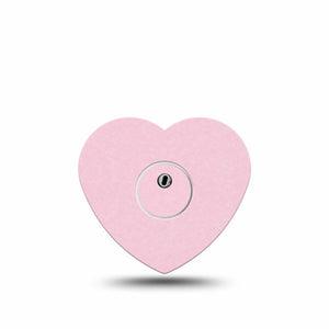 ExpressionMed Baby Pink Freestyle Libre 3 and Libre 3 Plus Heart Shape Tape, Single Tape and Single Sticker Pantone Color, Patch CGM Design