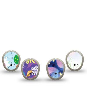 ExpressionMed Graceful Gliders Variety Pack Dexcom G7 Sticker 4-Pack Sticker Amazing Dragonfly Butterfly, Vinyl Decoration  CGM Design