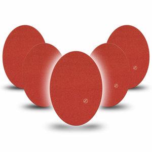 ExpressionMed Cherry Red Medtronic Guardian Enlite Universal Oval, 5-Pack Tape Color Sample Inspired, Plaster CGM Design