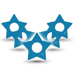 ExpressionMed Teal Infusion Set Star Shape Tape, 10-Pack Tape Solid Color, Fixing Ring Patch Continuous Glucose Monitor Design