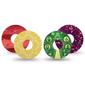 ExpressionMed Somewhere Over the Rainbow Variety Pack Freestyle Libre 3 and Libre 3 Plus Tape, 4-Pack Tape Variety, Wizard Of Oz Inspired, Adhesive Tape Continuous Glucose Monitor Design