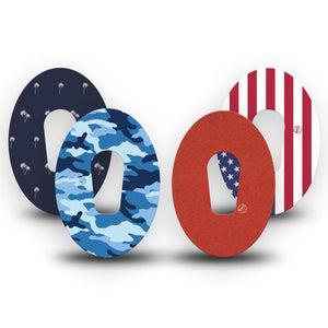 ExpressionMed USA Basics Dexcom G6, 4-Pack Tape american color theme Decorative Adhesive Tape for CGM