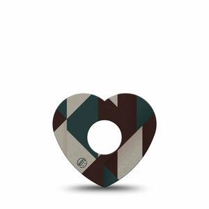 ExpressionMed Timberline  Freestyle Libre 3 and Libre 3 Plus Heart, Single Tape Textile triangles Vinyl Decoration for CGM
