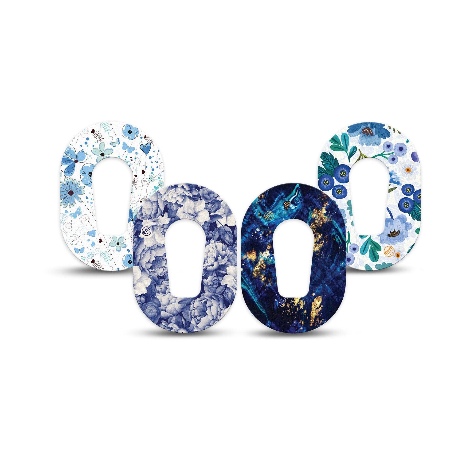 ExpressionMed Cerulean Dream Variety Pack Dexcom G6 Mini Tape, 4-Pack Tape Variety Bright Summer Flowers, Adhesive Tape CGM Design