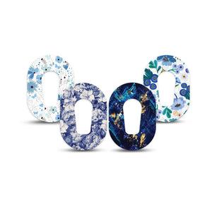 ExpressionMed Cerulean Dream Variety Pack Dexcom G6 Mini Tape, 4-Pack Tape Variety Bright Summer Flowers, Adhesive Tape CGM Design