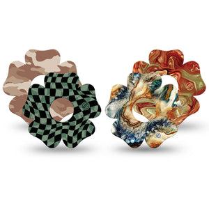 ExpressionMed Canyon Marbles Freestyle Libre 3 Flower Shape Tape 4-Pack Cool Pattern Mix Plaster CGM Design