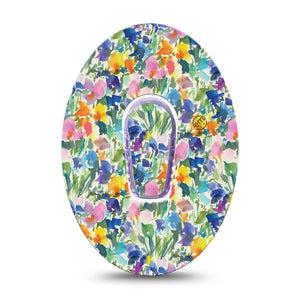 ExpressionMed Summer Fling Dexcom G6 Tape, Single Tape and Single Sticker Summer Artful Garden, Plaster Continuous Glucose Monitor Design