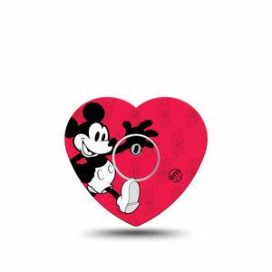 ExpressionMed Magical Mouse Freestyle Libre 3 Heart Shape Tape Single Tape and Single Sticker Timeless Mickey Mouse Clubhouse Patch CGM Design