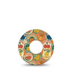 ExpressionMed Fruit Stickers Infusion Set, 5-Pack Retro fruits Decorative Patch For Insulin Pump