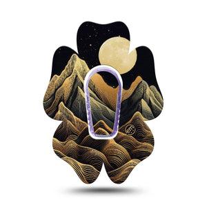 ExpressionMed Black Mountain Dexcom G6 Flower Shape Tape, Single Tape and Single Sticker Line Art Nature Scene, Adhesive Patch Continuous Glucose Monitor Design