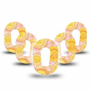 ExpressionMed Bright Sunshine Dexcom G6 Mini, 5-Pack cheerful yellow style Waterproof Plaster for Continuous Glucose Monitor