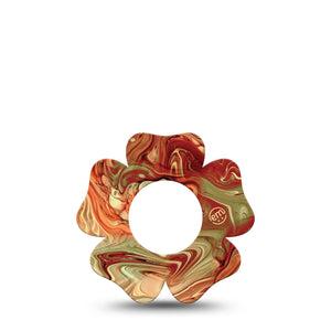 ExpressionMed Rustic Marble Freestyle Libre 2 Flower Shape Tape, Abbott Lingo,  Single Tape Vintage Marble Fixing Ring Tape CGM Design