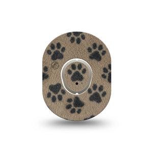 ExpressionMed Fuzzy Pawprints Dexcom G7 and Dexcom Stelo Glucose Biosensor System Mini, Single Tape and Single Sticker Fluffy animal paws Waterproof Sensor Cover for CGM