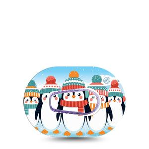 ExpressionMed Penguins In Row Dexcom G6 Mini Tape Single Tape and Single Sticker Christmas Spirit Penguin Buddies, Adhesive Tape CGM Design