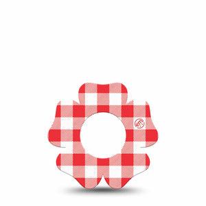 ExpressionMed Red Gingham Freestyle Libre, Libre 2 Plus, and Abbott Lingo Flower, Single Tape Classic red gingham Decorative Adhesive Tape for CGM
