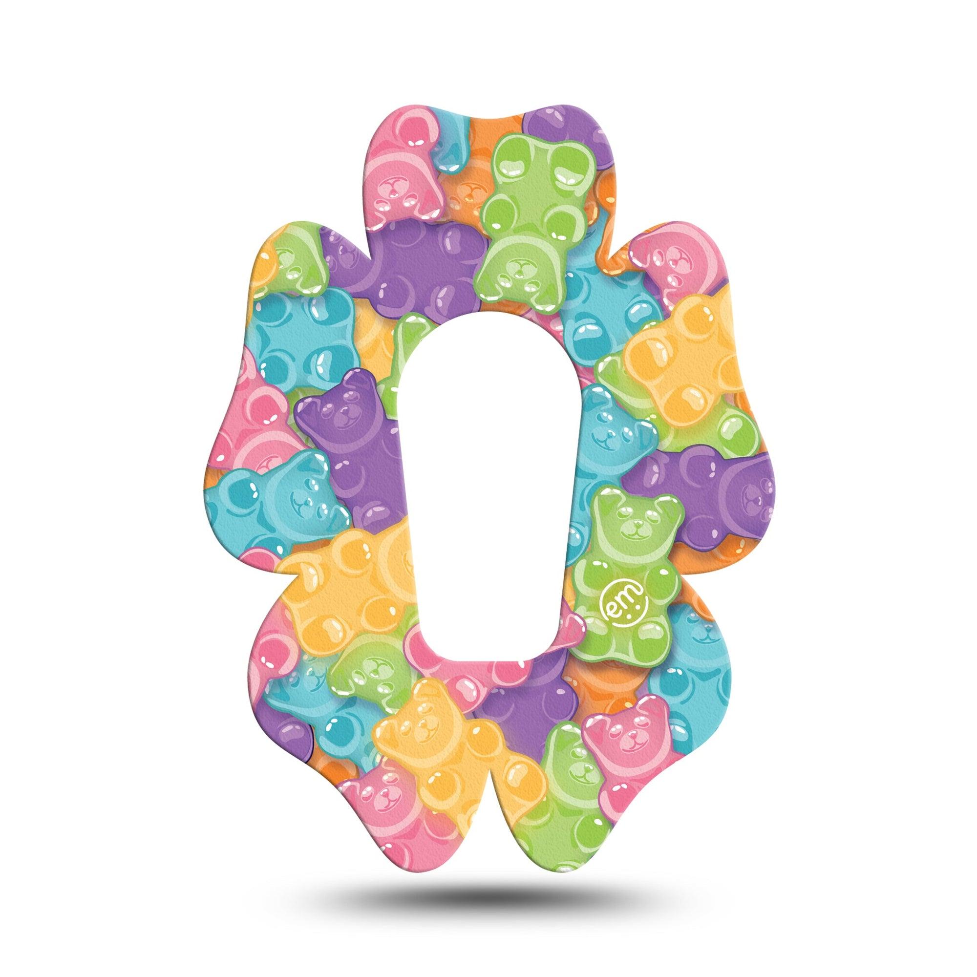 ExpressionMed Gummy Bears Dexcom G6 Flower Shape Tape Single Tape Chewy Treats Adhesive Patch Continuous Glucose Monitor Design