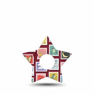 ExpressionMed Postage Stamp Freestyle Libre 3 and Libre 3 Plus Star, Single Tape Adorable postage stamps Best Covers for CGM
