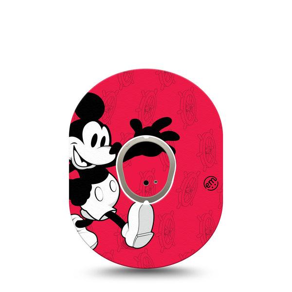 ExpressionMed Magical Mouse Dexcom G7 Tape, Dexcom Stelo Glucose Biosensor System,  Single Tape and Single Sticker Disney Mickey Mascot Overlay Tape Continuous Glucose Monitor Design