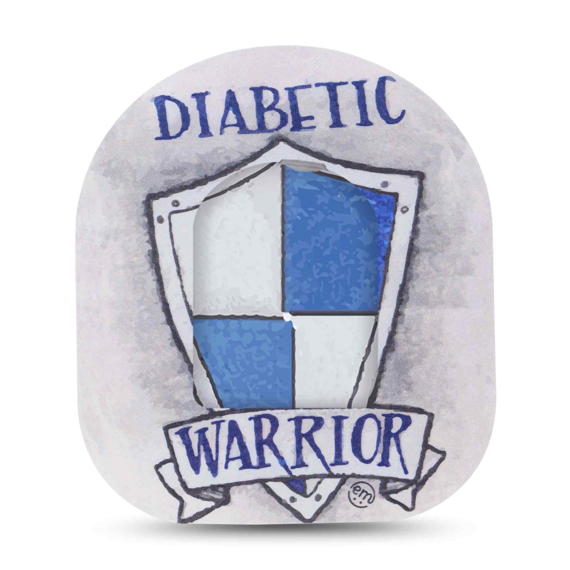 ExpressionMed Diabetic Warrior Omnipod Surface Center Sticker and Mini Tape Health Defender Vinyl Sticker and Tape Design Pump Design