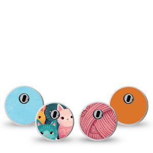 ExpressionMed Purrfectly Playful Variety Pack Freestyle Libre 3 Sticker, 4-Pack Sticker Variety Cat Lovers, Decorative Decal CGM Design