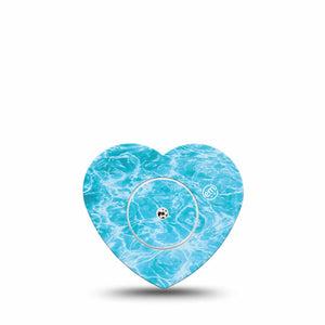 ExpressionMed Sunlit Water Freestyle Libre, Libre 2 Plus, and Abbott Lingo Heart, Single Tape and Single Sticker Water surface pattern Decorative Adhesive Tape for CGM