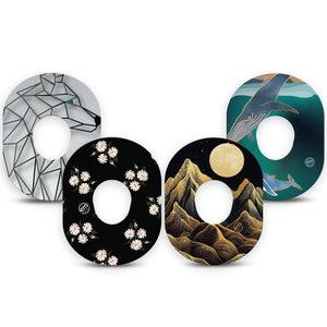 ExpressionMed Wild & Wonder Variety Pack Dexcom G7 Tape, Dexcom Stelo Glucose Biosensor System, 4-Pack Tape Variety, Nature Peaks and Animals, Overlay Tape CGM Design